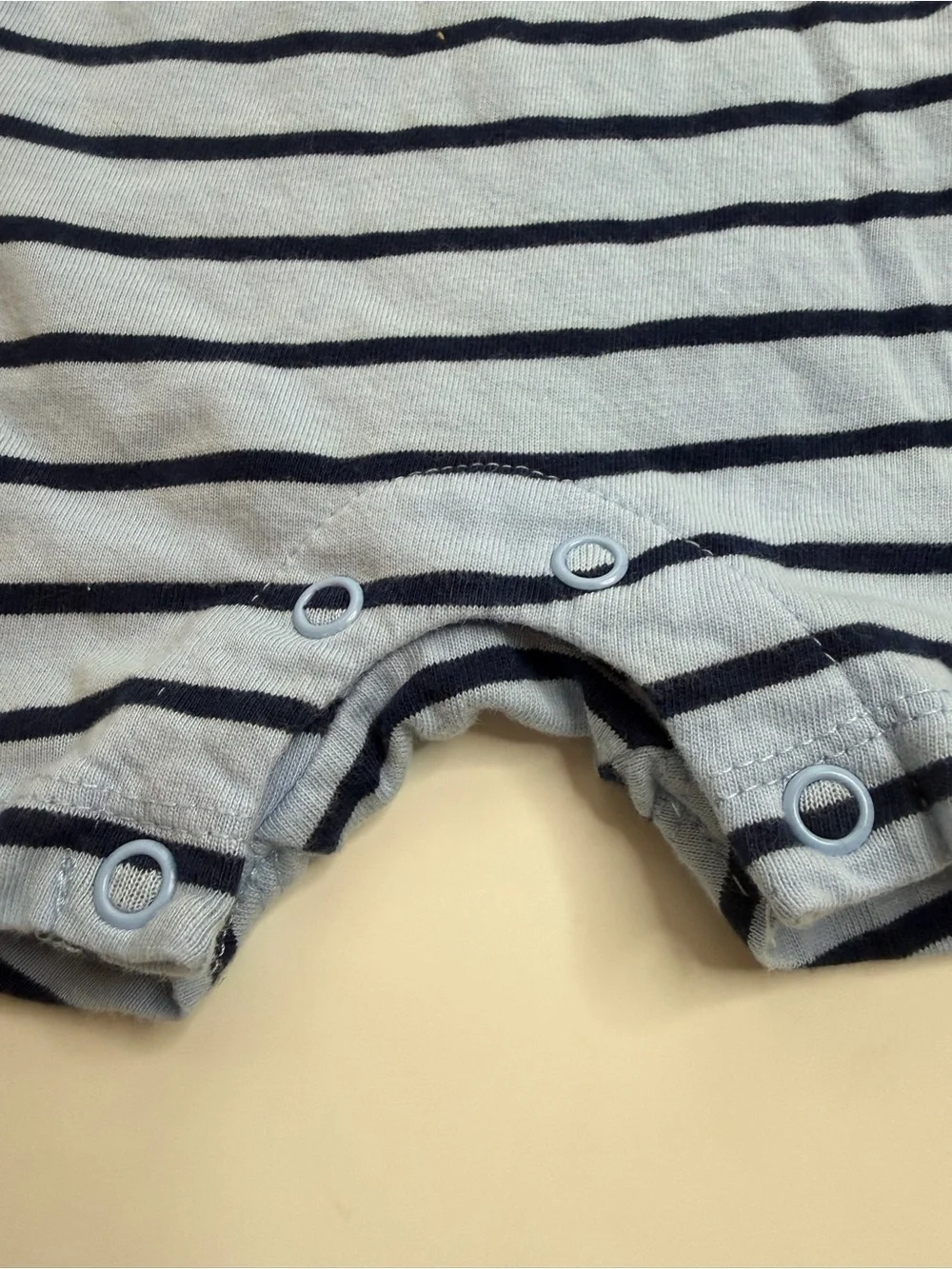 Carter's Light Blue & Navy Striped Polo Romper